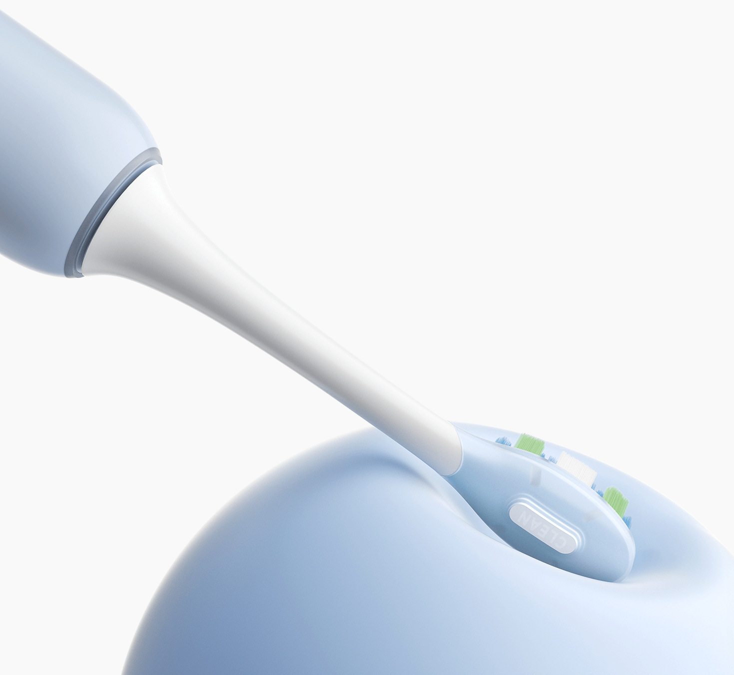 Мекият гумен връх на глава Xiaomi Oscillation Electric Toothbrush Replacement Heads в контакт със зъб