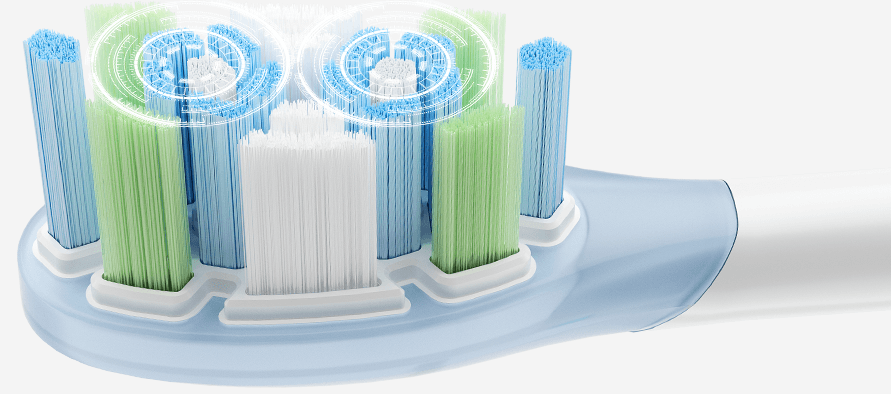 Диамантена подредба на влакната и двойните спираловидни колони на глава Xiaomi Oscillation Electric Toothbrush Replacement Heads