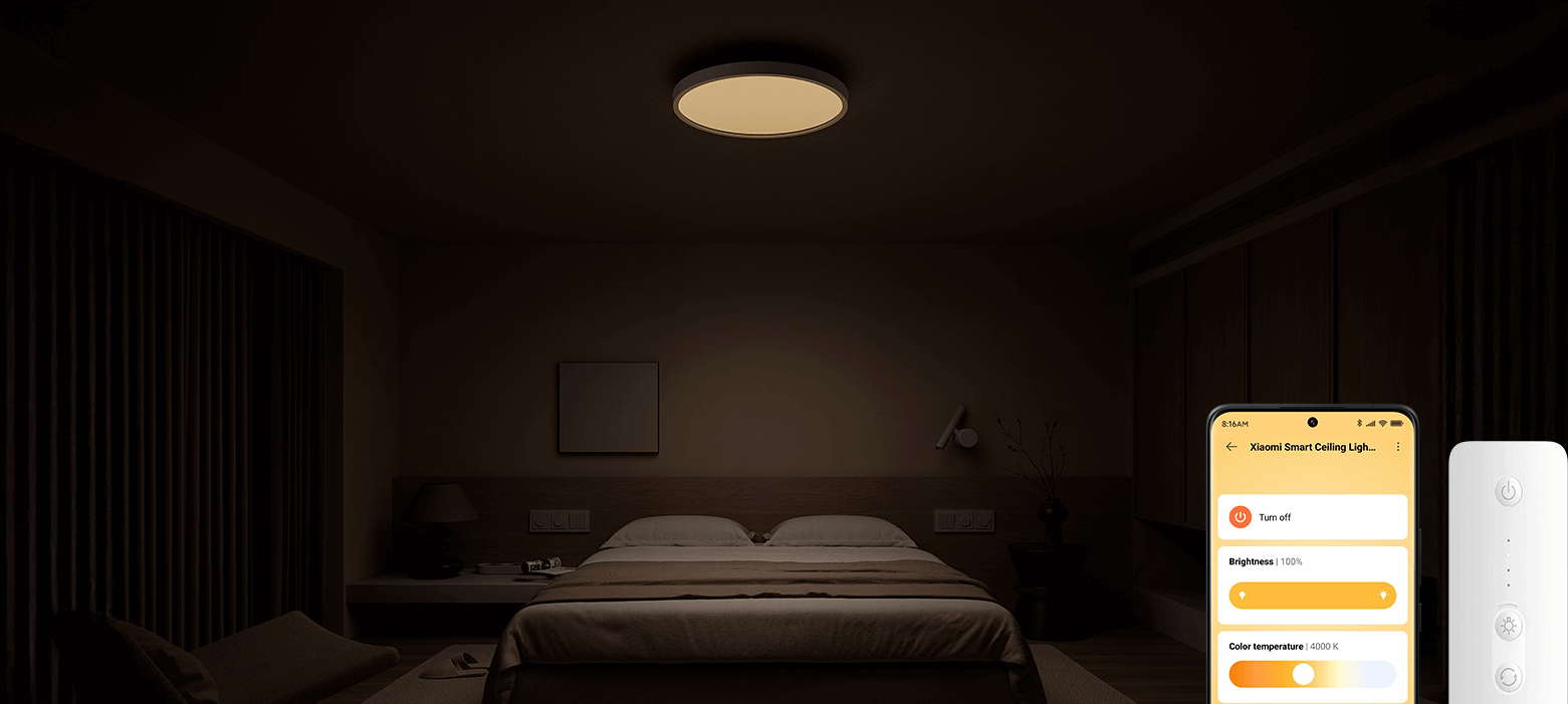 Управление на Xiaomi Smart Ceiling Light D40 през Xiaomi Home и с дистанционно
