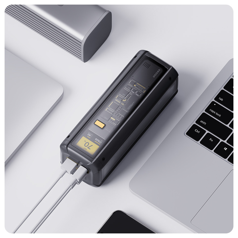 Три устройства, заредени едновременно с 212 W от Xiaomi 212W HyperCharge Power Bank 25000mAh