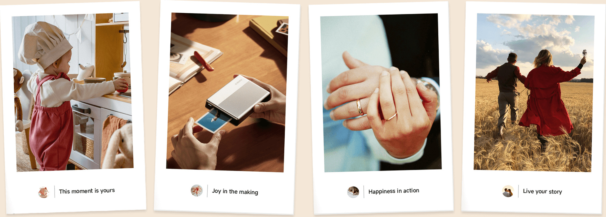 Отпечатъци от Xiaomi Portable Photo Printer 1S с персонални рамки, аватар и воден знак