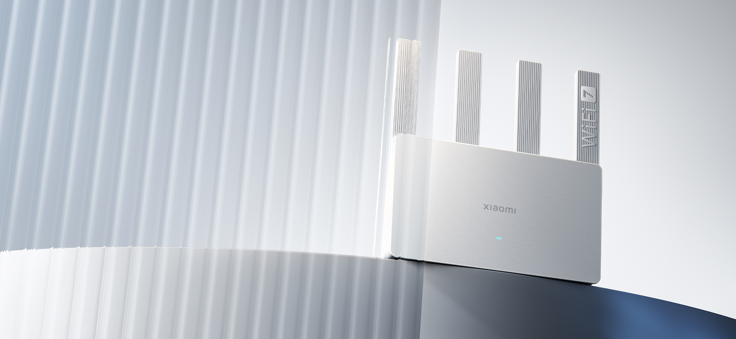 Xiaomi Router BE3600 2.5G в близък план пред релефен фон
