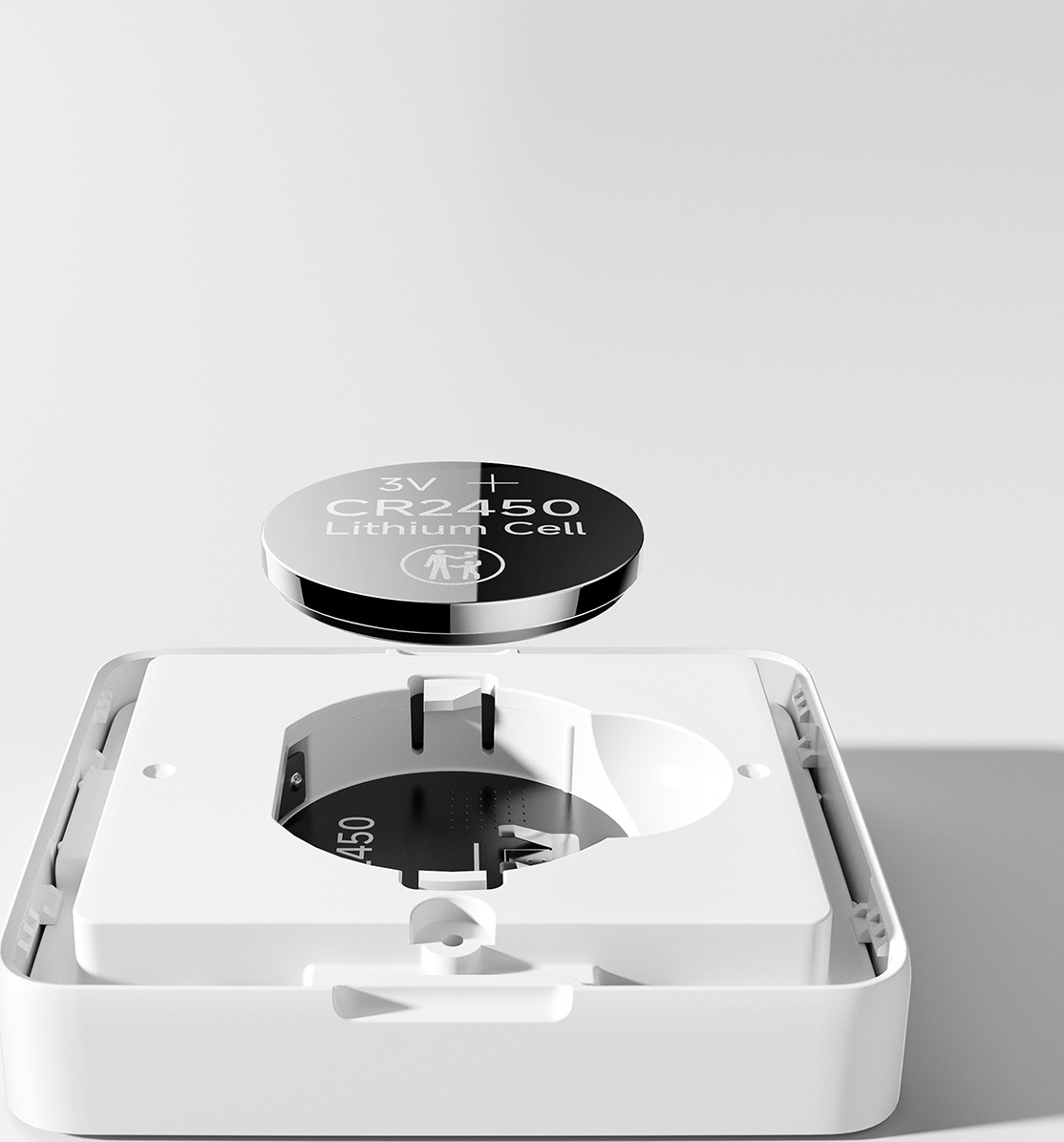 Гърбът на Xiaomi Smart Temperature and Humidity Monitor 3 Mini с батерия CR2450