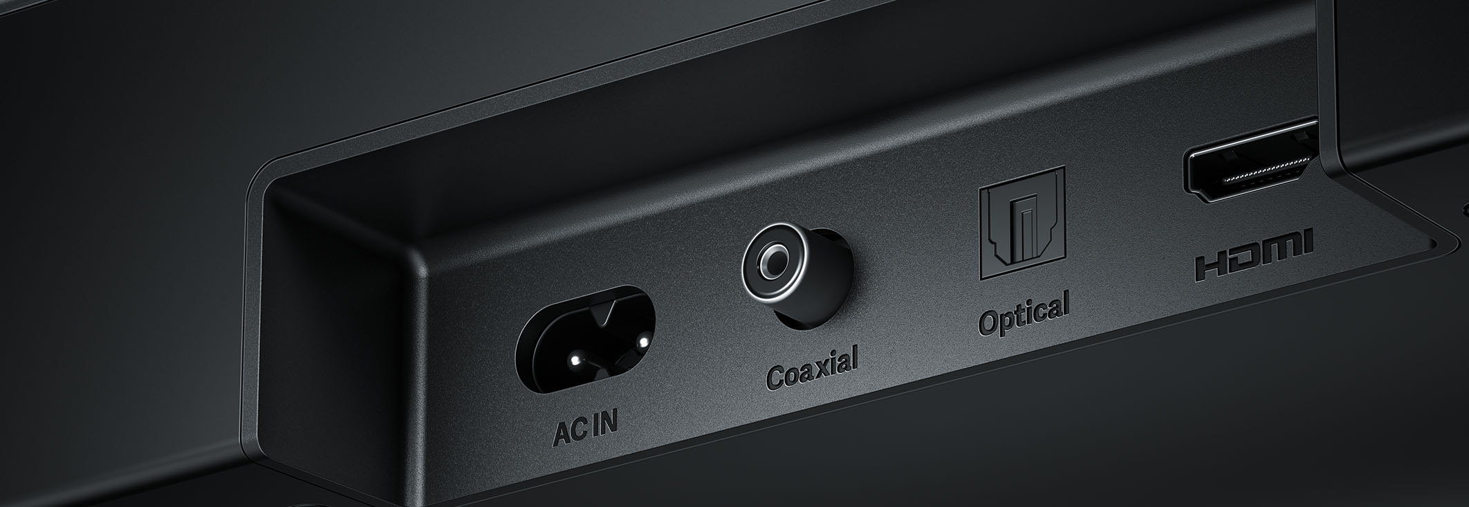 Портовете HDMI (ARC), оптичен и коаксиален вход на Xiaomi Soundbar Pro 2.1 ch NS4-EU