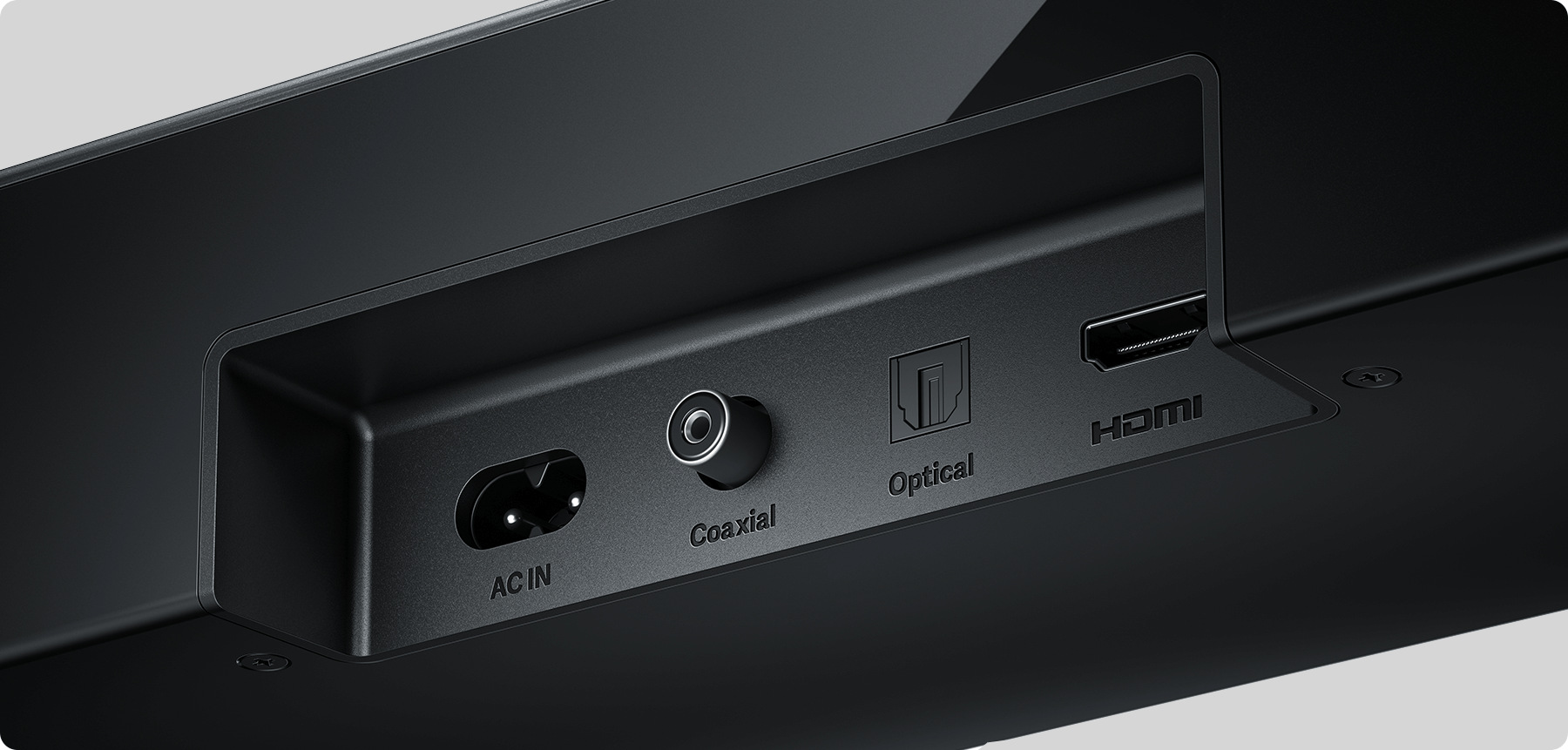 Портовете AC IN, Coaxial, Optical и HDMI на саундбар Xiaomi Soundbar Pro 2.0 ch NS5