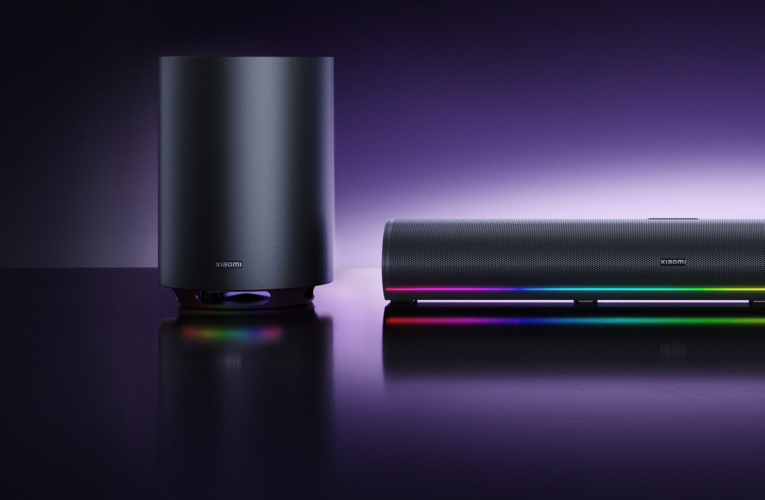 RGB подсветката на Xiaomi Desktop Speaker Pro Set – основна колона и безжичен субуфер