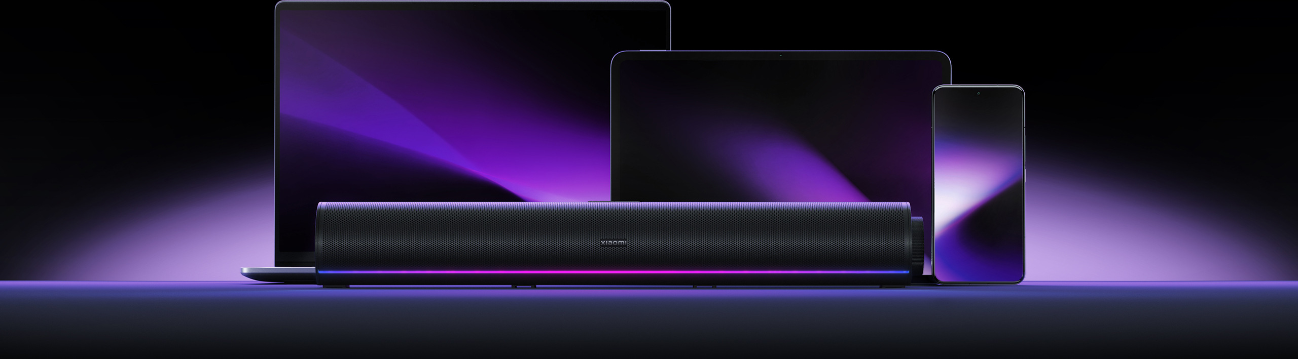 Xiaomi Desktop Speaker Pro Set, свързан с лаптоп, таблет и смартфон